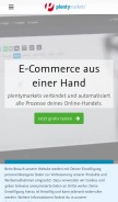 How plentymarkets.eu looks like on a mobile device such as an iPhone.
