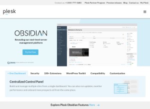 How plesk.com looks like on a tablet such as an iPad.