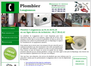 How plomberie-longjumeau.fr looks like on a tablet such as an iPad.