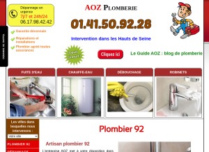 How plombier-92.fr looks like on a tablet such as an iPad.