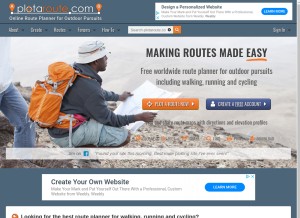 How plotaroute.com looks like on a tablet such as an iPad.