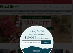 How plowhearth.com looks like on a tablet such as an iPad.