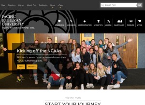How plu.edu looks like on a tablet such as an iPad.