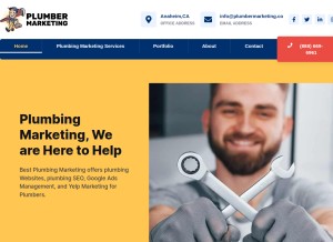 How plumbermarketing.co looks like on a tablet such as an iPad.