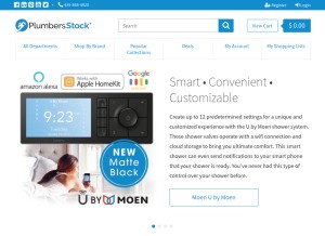 How plumbersstock.com looks like on a tablet such as an iPad.