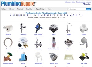 How plumbingsupply.com looks like on a tablet such as an iPad.