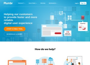 How plumbr.io looks like on a tablet such as an iPad.