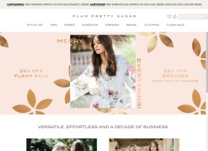 How plumprettysugar.com looks like on a tablet such as an iPad.