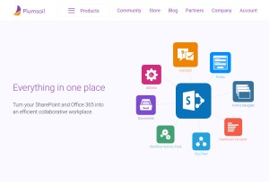 How plumsail.com looks like on a tablet such as an iPad.