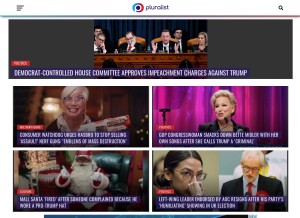 How pluralist.com looks like on a tablet such as an iPad.