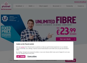 How plus.com looks like on a tablet such as an iPad.