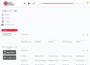 How plusmusic.pl looks like on a tablet such as an iPad.