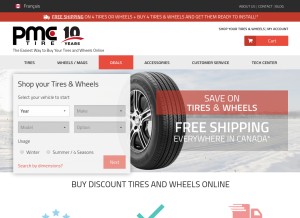 How pmctire.com looks like on a tablet such as an iPad.