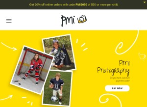 How pmiphoto.com looks like on a tablet such as an iPad.