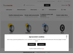 How pneu-kvalitne.cz looks like on a tablet such as an iPad.