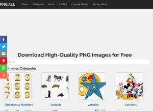 How pngall.com looks like on a tablet such as an iPad.