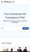 How pngfly.com looks like on a mobile device such as an iPhone.