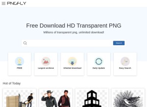 How pngfly.com looks like on a tablet such as an iPad.