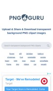 How pngguru.com looks like on a mobile device such as an iPhone.