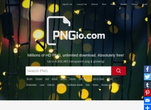 How pngio.com looks like on a tablet such as an iPad.