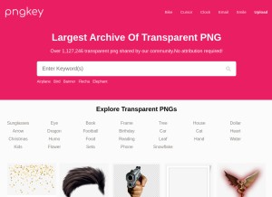 How pngkey.com looks like on a tablet such as an iPad.
