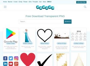 How pnglot.com looks like on a tablet such as an iPad.