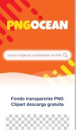 How pngocean.com looks like on a mobile device such as an iPhone.