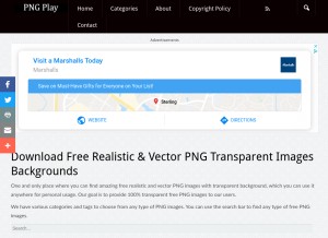 How pngplay.com looks like on a tablet such as an iPad.