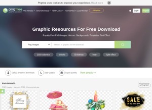 How pngtree.com looks like on a tablet such as an iPad.