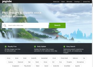 How pngtube.com looks like on a tablet such as an iPad.