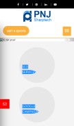 How pnjsharptech.com looks like on a mobile device such as an iPhone.