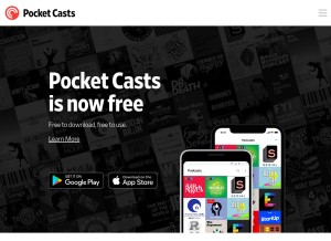 How pocketcasts.com looks like on a tablet such as an iPad.