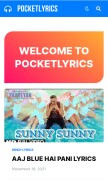 How pocketlyrics.com looks like on a mobile device such as an iPhone.