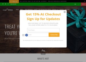 How pocketpackage.com looks like on a tablet such as an iPad.