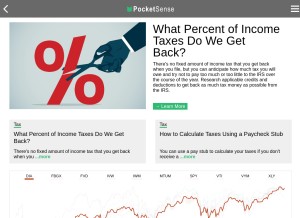 How pocketsense.com looks like on a tablet such as an iPad.