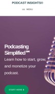 How podcastinsights.com looks like on a mobile device such as an iPhone.