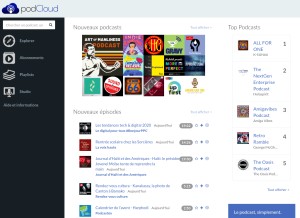 How podcloud.fr looks like on a tablet such as an iPad.