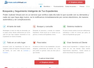 How poderjudicialvirtual.com looks like on a tablet such as an iPad.