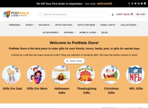 How podhalastore.com looks like on a tablet such as an iPad.