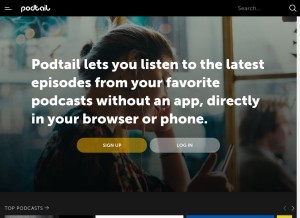How podtail.com looks like on a tablet such as an iPad.