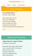 How poemhunter.com looks like on a mobile device such as an iPhone.