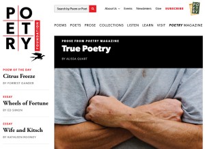 How poetryfoundation.org looks like on a tablet such as an iPad.