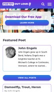 How poetryoutloud.org looks like on a mobile device such as an iPhone.