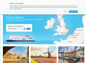 How poferries.com looks like on a tablet such as an iPad.