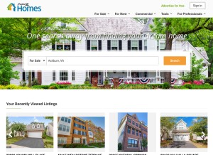 How point2homes.com looks like on a tablet such as an iPad.
