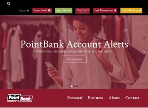 How pointbank.com looks like on a tablet such as an iPad.