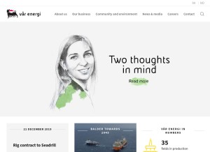 How pointresources.no looks like on a tablet such as an iPad.