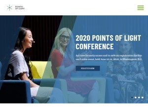 How pointsoflight.org looks like on a tablet such as an iPad.