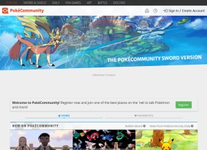 How pokecommunity.com looks like on a tablet such as an iPad.