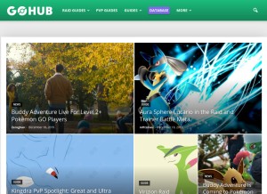 How pokemongohub.net looks like on a tablet such as an iPad.